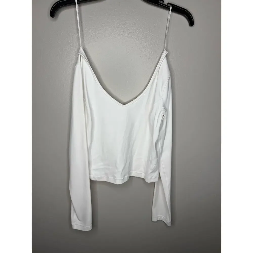 Lululemon White Long Sleeve Open Back Yoga Top | Women’s Athletic Shirt Size 8